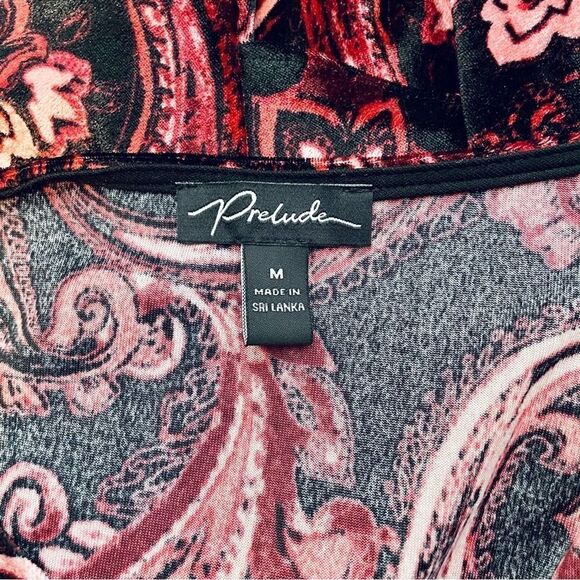 Prelude Velvet Flare Sleeve Top Red - Picture 6 of 9